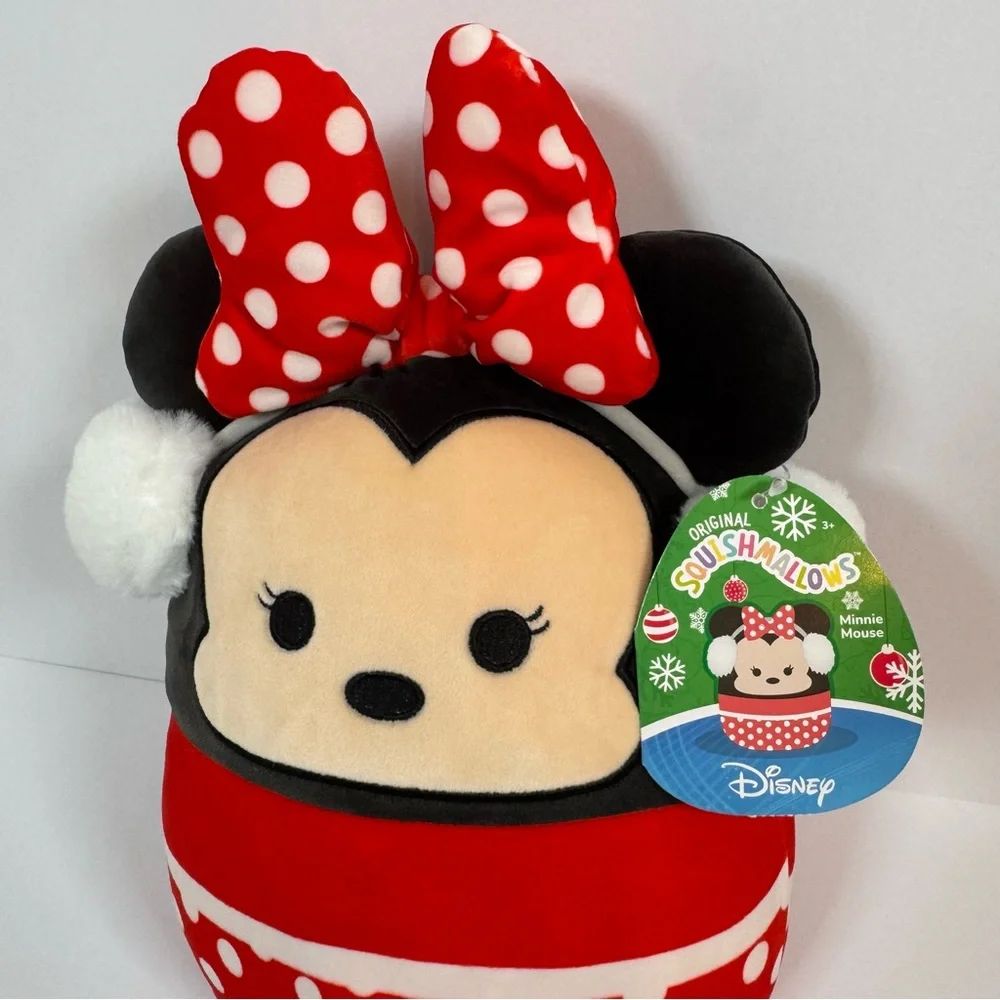Disney Squishmallow Minnie Mouse Winter Christmas Holiday Earmuffs 12